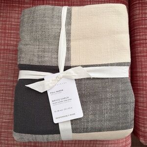 Bryce Check Full/Queen Duvet Cover - Neutral Black & Cream